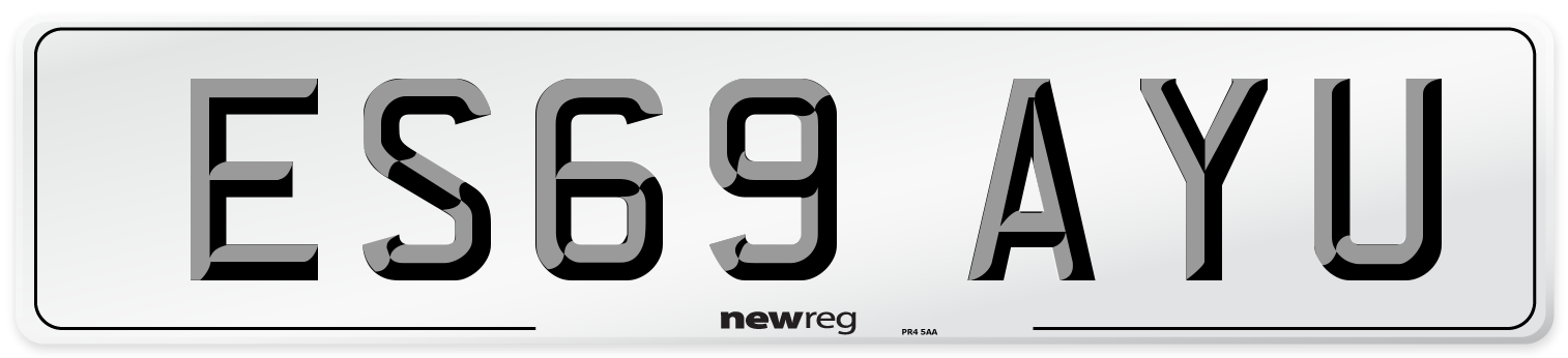 ES69 AYU Number Plate from New Reg